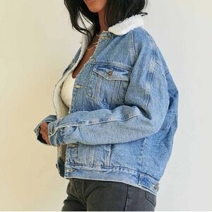 Lioness Denim Sherpa-Lined Jacket